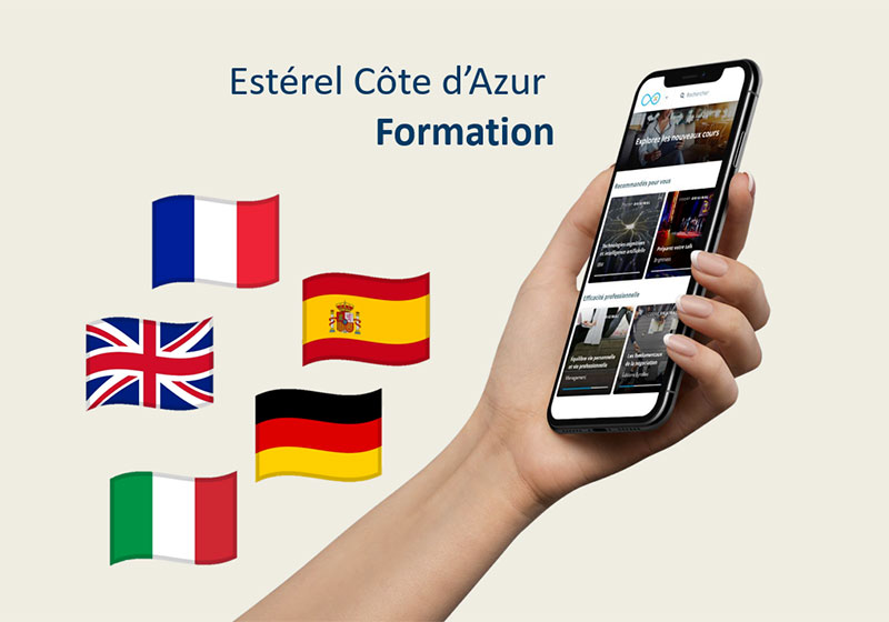 ECAF 5 langues Votre plateforme Estérel Côte d’Azur Formation, désormais disponible dans 5 langues !