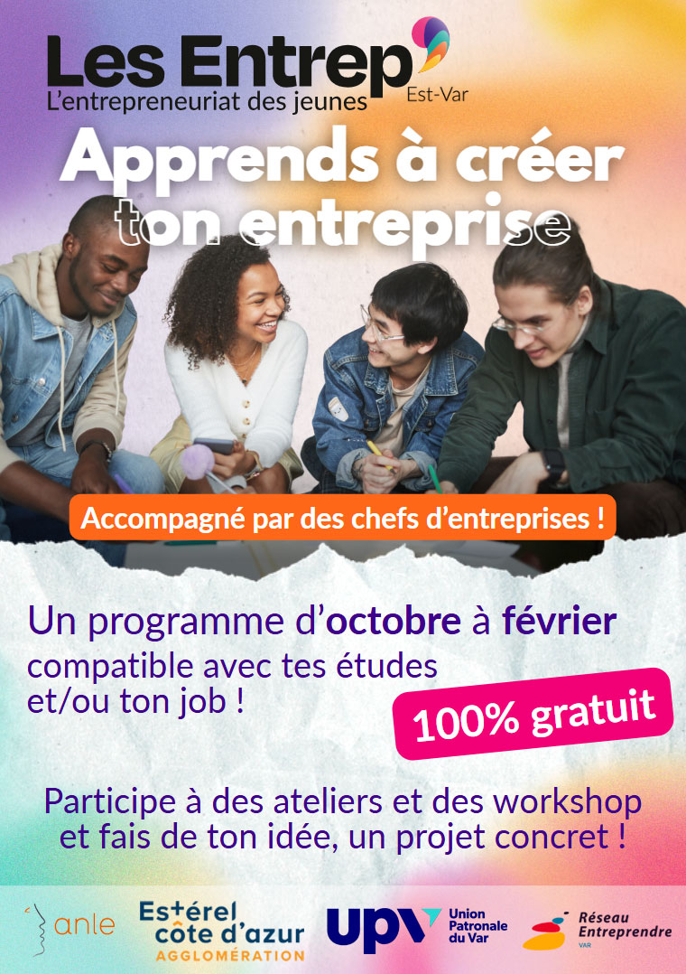 Flyer Recto 2025 2026 2e édition des Entrep’ Est-Var : les inscriptions sont ouvertes !