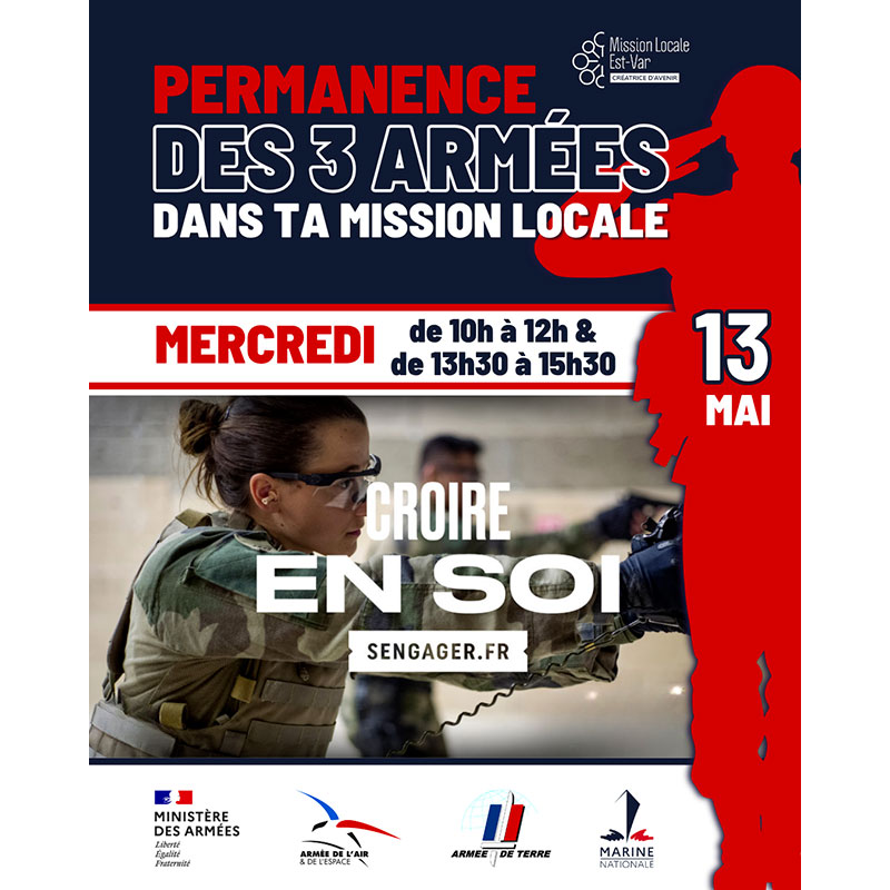 2026 05 13 ML Permanence Armees Mission Locale : Permanence des 3 Armées