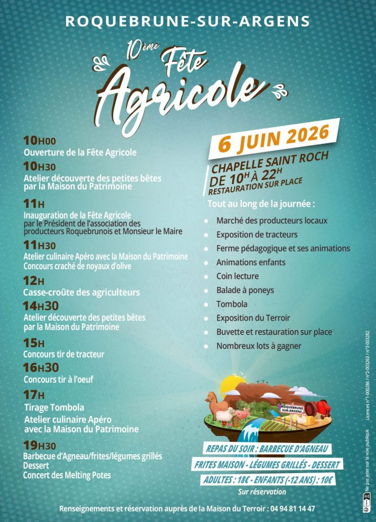 2026 06 06 Programme Fete agricole Roquebrune sur Argens Fête Agricole